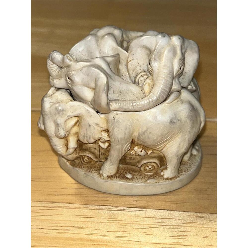 Harmony Kingdom "Ed's Safari" Elephant Treasure Chest/Trinket Box EUC